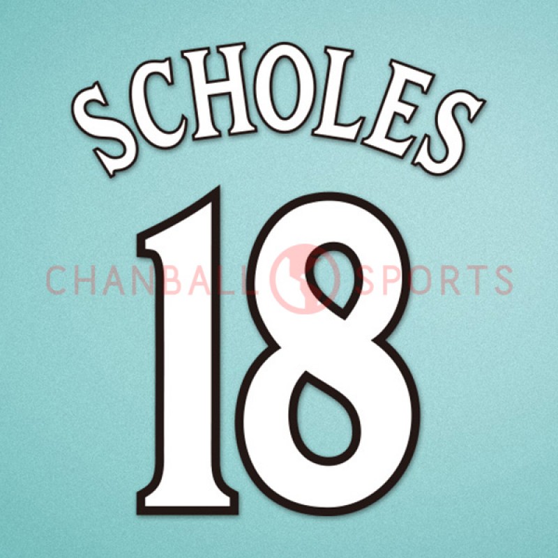 Manchester United 1999-2002 Scholes #18 Champions League Homekit Nameset Printing 