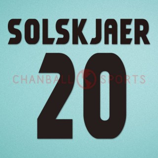 Manchester United 1998-1999 Solskjaer #20 Champions League Awaykit Nameset Printing 