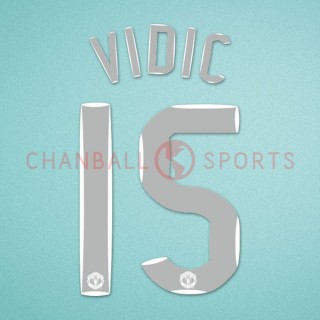 Manchester United 2007-2008 Vidic #15 Champions League Homekit Nameset Printing 