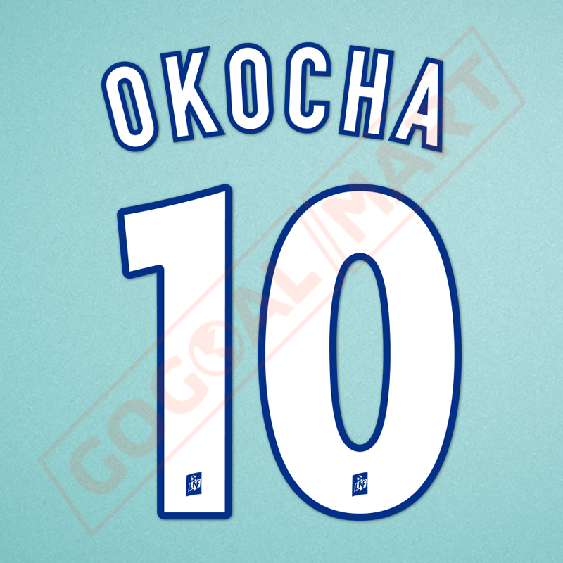 PSG 1999-2001 Okocha #10 Homekit Nameset Printing 
