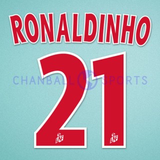 PSG 2001-2002 Ronaldinho #21 Homekit Nameset Printing 