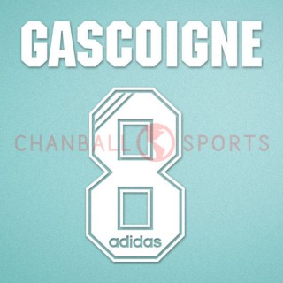 Rangers 1995-1996 Gascoigne #8 Homekit Nameset Printing 
