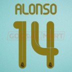 Real Madrid 2011-2012 Alonso #14 Home/Awaykit Nameset Printing