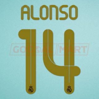 Real Madrid 2011-2012 Alonso #14 Home/Awaykit Nameset Printing