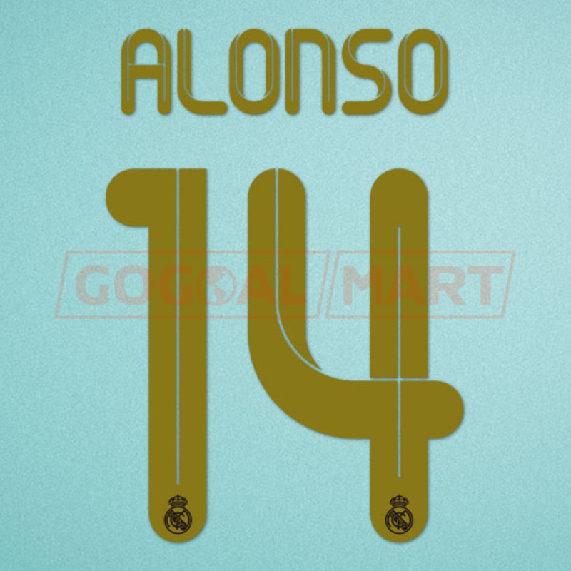 Real Madrid 2011-2012 Alonso #14 Home/Awaykit Nameset Printing