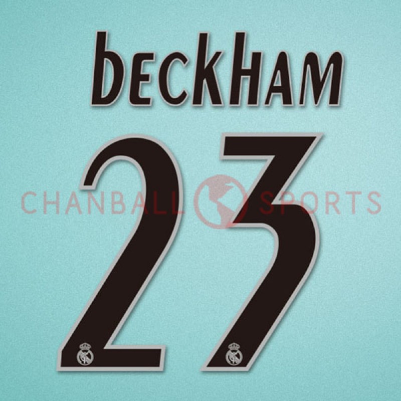 Real Madrid 2005-2006 Beckham #23 Homekit Nameset Printing 