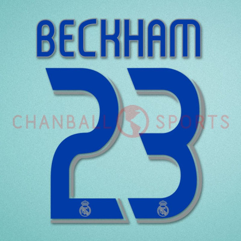 Real Madrid 2006-2007 Beckham #23 Homekit Nameset Printing 