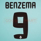 Real Madrid 2010-2011 Benzema #9 Homekit Nameset Printing