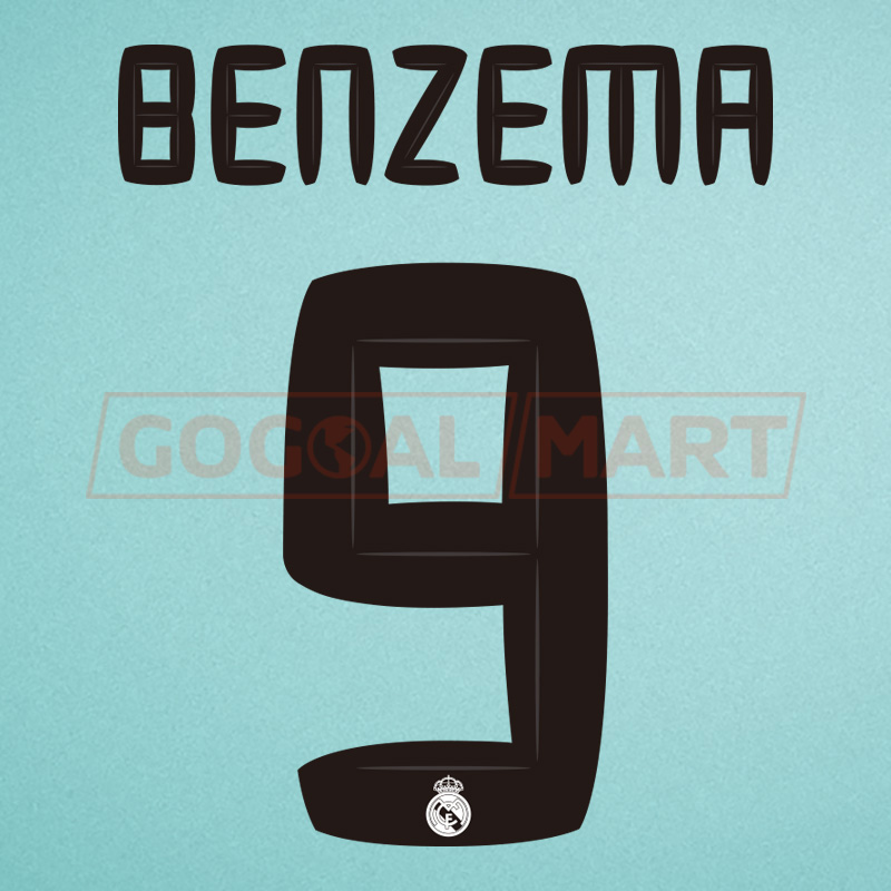Real Madrid 2010-2011 Benzema #9 Homekit Nameset Printing