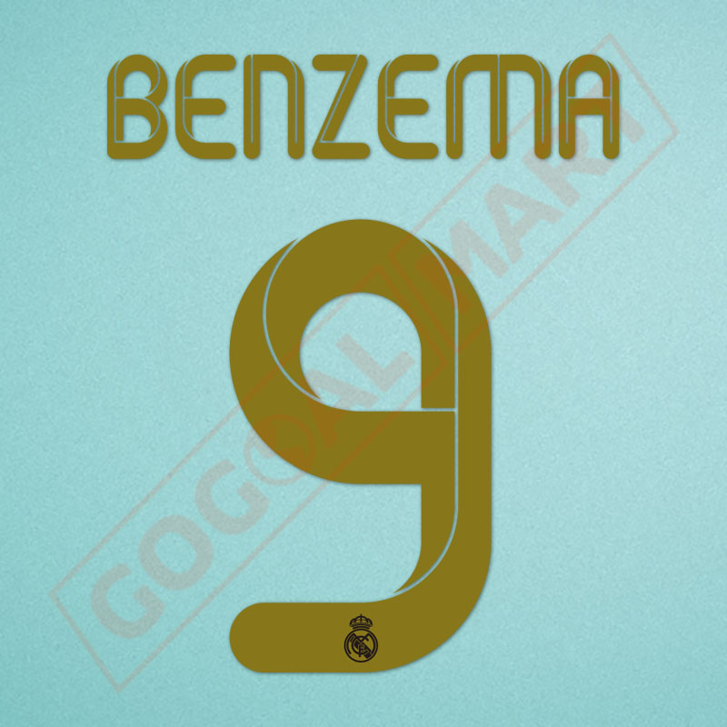 Real Madrid 2011-2012 Benzema #9 Home/Awaykit Nameset Printing