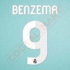 Real Madrid 2012-2013 Benzema #9 Away/3rd Awaykit Nameset Printing