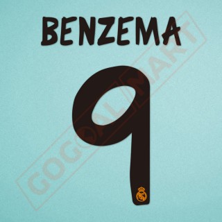 Real Madrid 2013-2014 Benzema #9 Home/Awaykit Nameset Printing