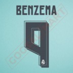 Real Madrid 2015-2016 Benzema #9 Homekit Nameset Printing