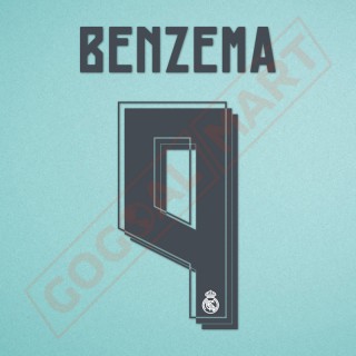 Real Madrid 2015-2016 Benzema #9 Homekit Nameset Printing