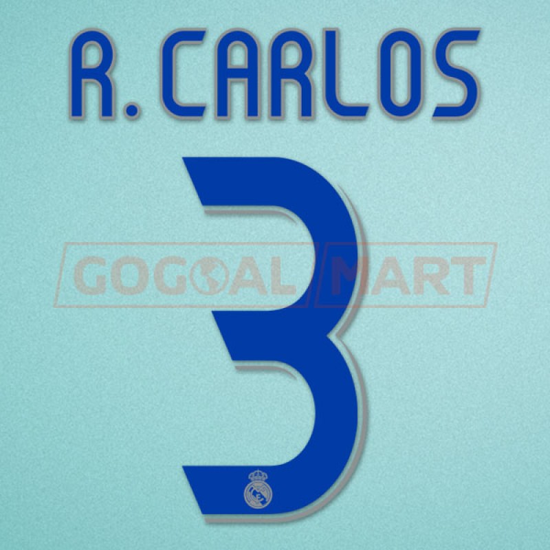 Real Madrid 2006-2007 Carlos #3 Homekit Nameset Printing