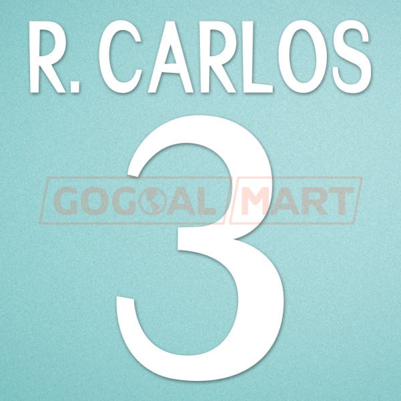 Real Madrid 1998-2000 Carlos #3 Awaykit Nameset Printing 