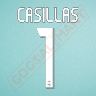 Real Madrid 2006-2007 Casillas #1 Away/3rd Awaykit Nameset Printing 