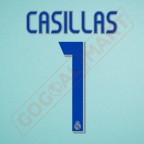 Real Madrid 2006-2007 Casillas #1 Homekit Nameset Printing 
