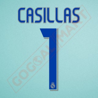 Real Madrid 2006-2007 Casillas #1 Homekit Nameset Printing 