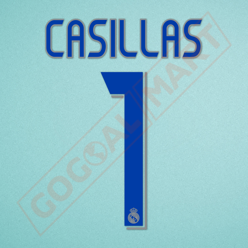 Real Madrid 2006-2007 Casillas #1 Homekit Nameset Printing 