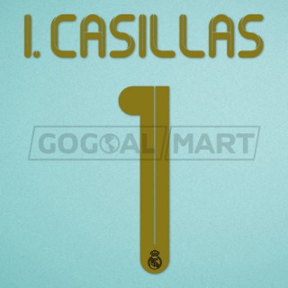 Real Madrid 2011-2012 Casillas #1 Homekit Nameset Printing