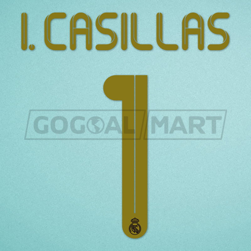 Real Madrid 2011-2012 Casillas #1 Homekit Nameset Printing