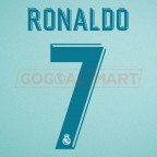 Real Madrid 2017-2018 C. Ronaldo #7 Homekit Nameset Printing