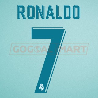 Real Madrid 2017-2018 C. Ronaldo #7 Homekit Nameset Printing