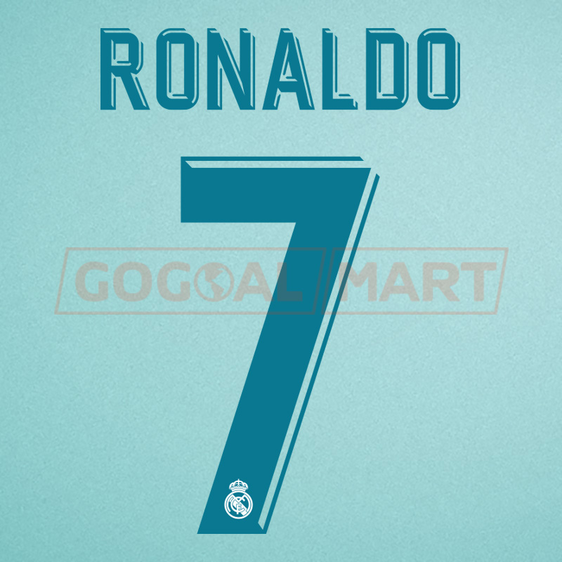 Real Madrid 2017-2018 C. Ronaldo #7 Homekit Nameset Printing