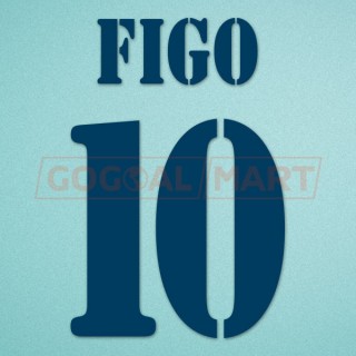 Real Madrid 2000-2003 Figo #10 Homekit Nameset Printing 