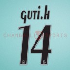 Real Madrid 2005-2006 Gutis #14 Homekit Nameset Printing 