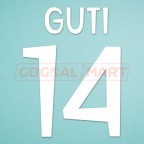 Real Madrid 1998-2000 Gutis #14 Awaykit Nameset Printing 