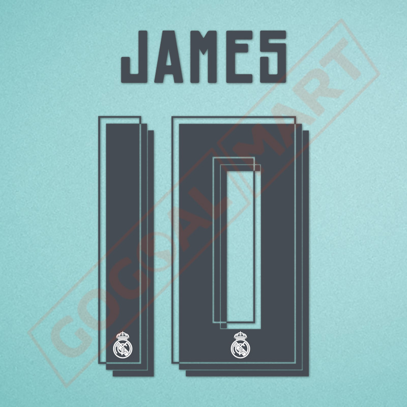 Real Madrid 2015-2016 James #10 Homekit Nameset Printing