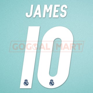 Real Madrid 2016-2017 James #10 Awaykit Nameset Printing