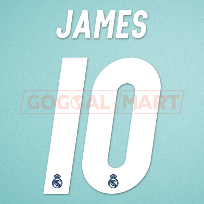 Real Madrid 2016-2017 James #10 Awaykit Nameset Printing