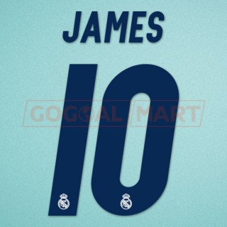 Real Madrid 2016-2017 James #10 Homekit Nameset Printing