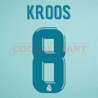 Real Madrid 2017-2018 Kroos #8 Homekit Nameset Printing