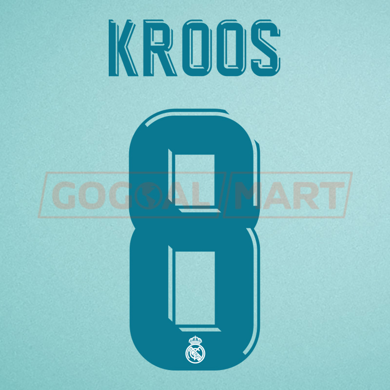 Real Madrid 2017-2018 Kroos #8 Homekit Nameset Printing