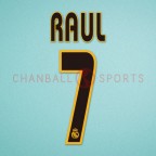 Real Madrid 2003-2005 Raul #7 Homekit Nameset Printing 
