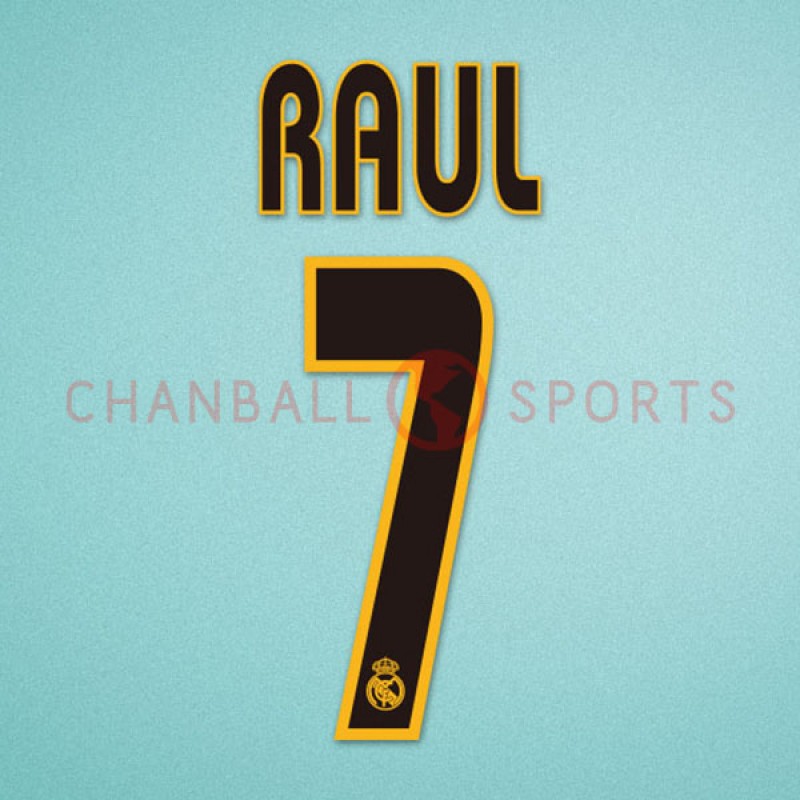 Real Madrid 2003-2005 Raul #7 Homekit Nameset Printing 