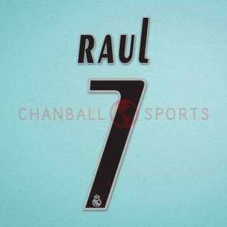 Real Madrid 2005-2006 Raul #7 Homekit Nameset Printing 