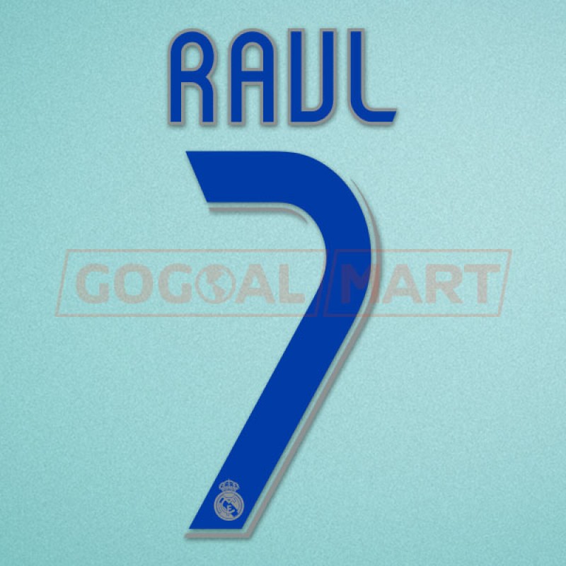 Real Madrid 2006-2007 Raul #7 Homekit Nameset Printing 