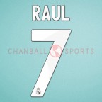 Real Madrid 2009-2010 Raul #7 Awaykit Nameset Printing 