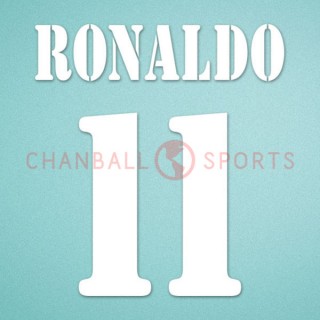Real Madrid 2001-2003 Ronaldo #11 Awaykit Nameset Printing 