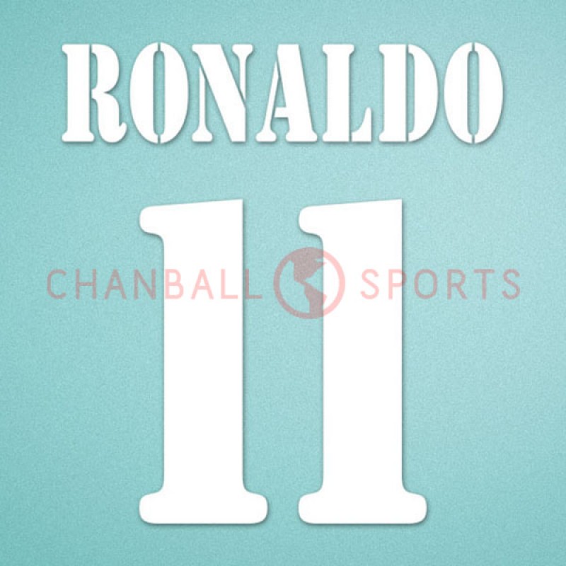 Real Madrid 2001-2003 Ronaldo #11 Awaykit Nameset Printing 