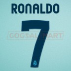 Real Madrid 2012-2013 C. Ronaldo #7 Champions League Homekit Nameset Printing