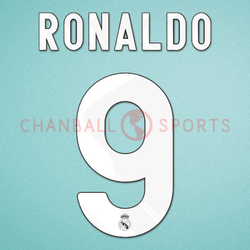 Real Madrid 2009-2010 C.Ronaldo #9 Awaykit Nameset Printing 