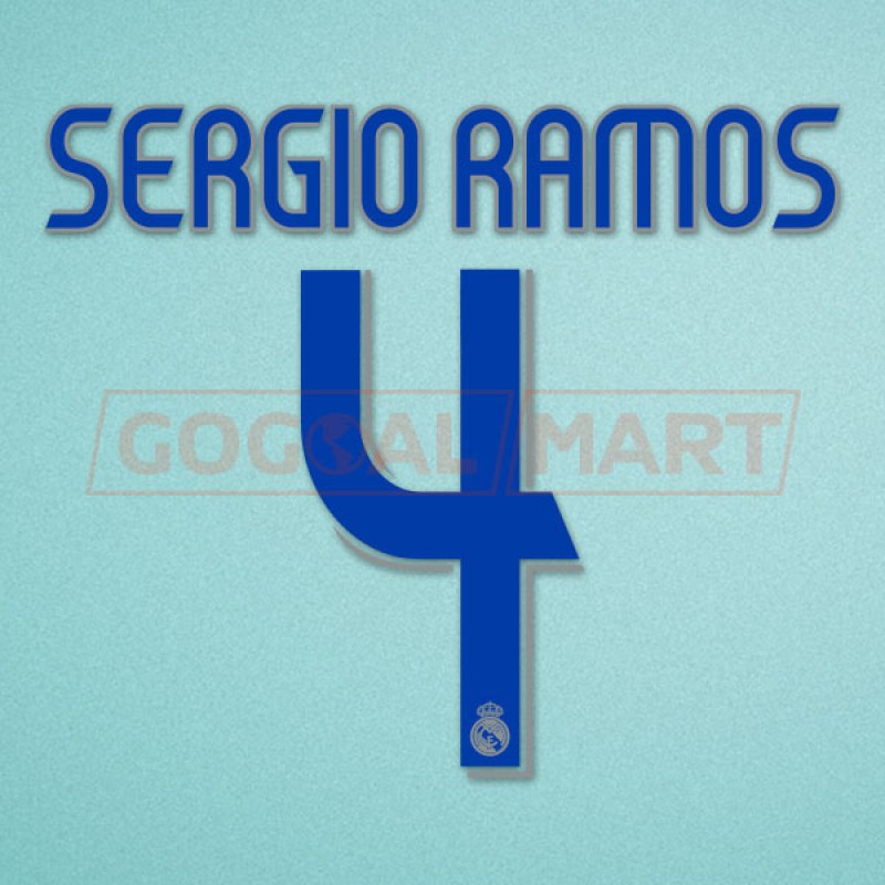 Real Madrid 2006-2007 Sergio Ramos #4 Homekit Nameset Printing 