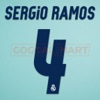 Real Madrid 2016-2017 Sergio Ramos #4 Homekit Nameset Printing
