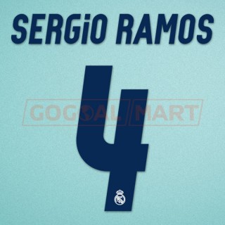 Real Madrid 2016-2017 Sergio Ramos #4 Homekit Nameset Printing